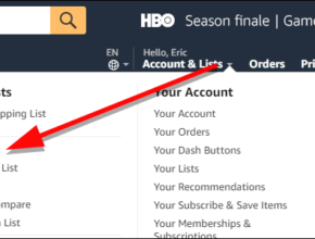 shopping list on Amazon